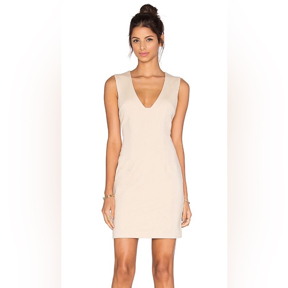 Blaque Label Cream V-Neck Mini Dress